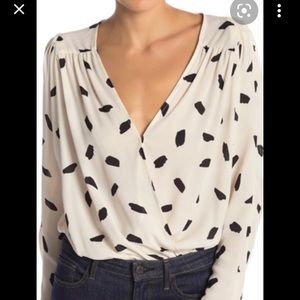 ASTR the Label - Drape Front Long Sleeve Bodysuit